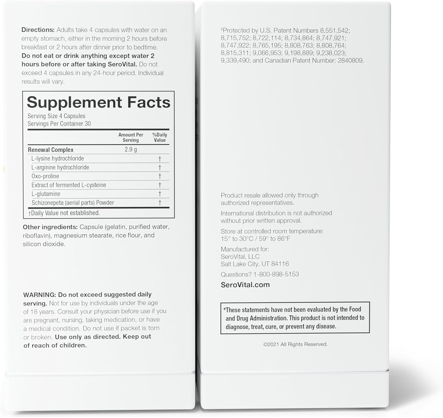 Serovital Renewal Complex - Anti Aging Supplements - Improved Energy, Immunity and Sleep (30 days serving) - Clearance Sale