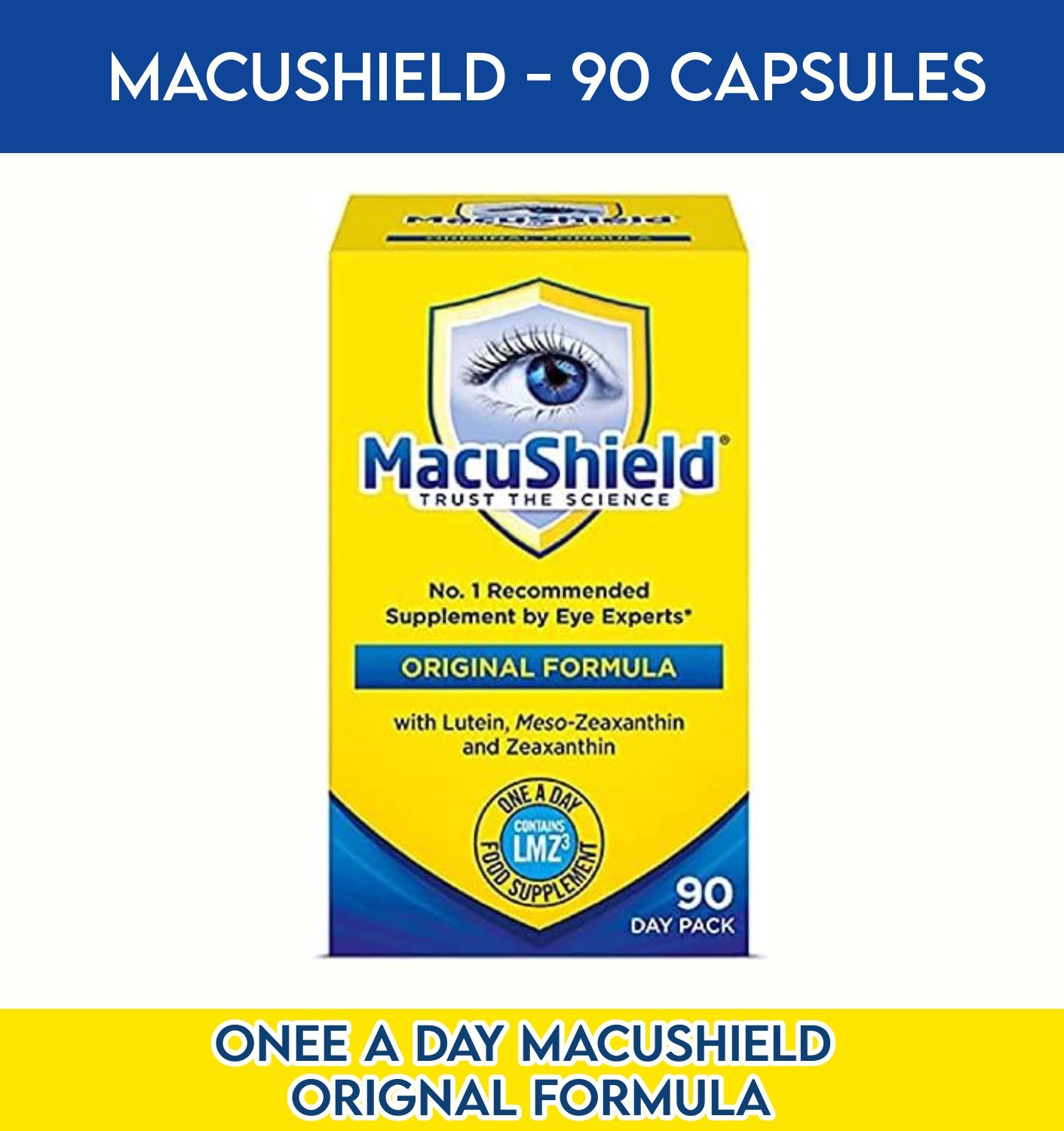 Macushield Eye Supplement 90 One-a-Day Capsules - Clearance Sale