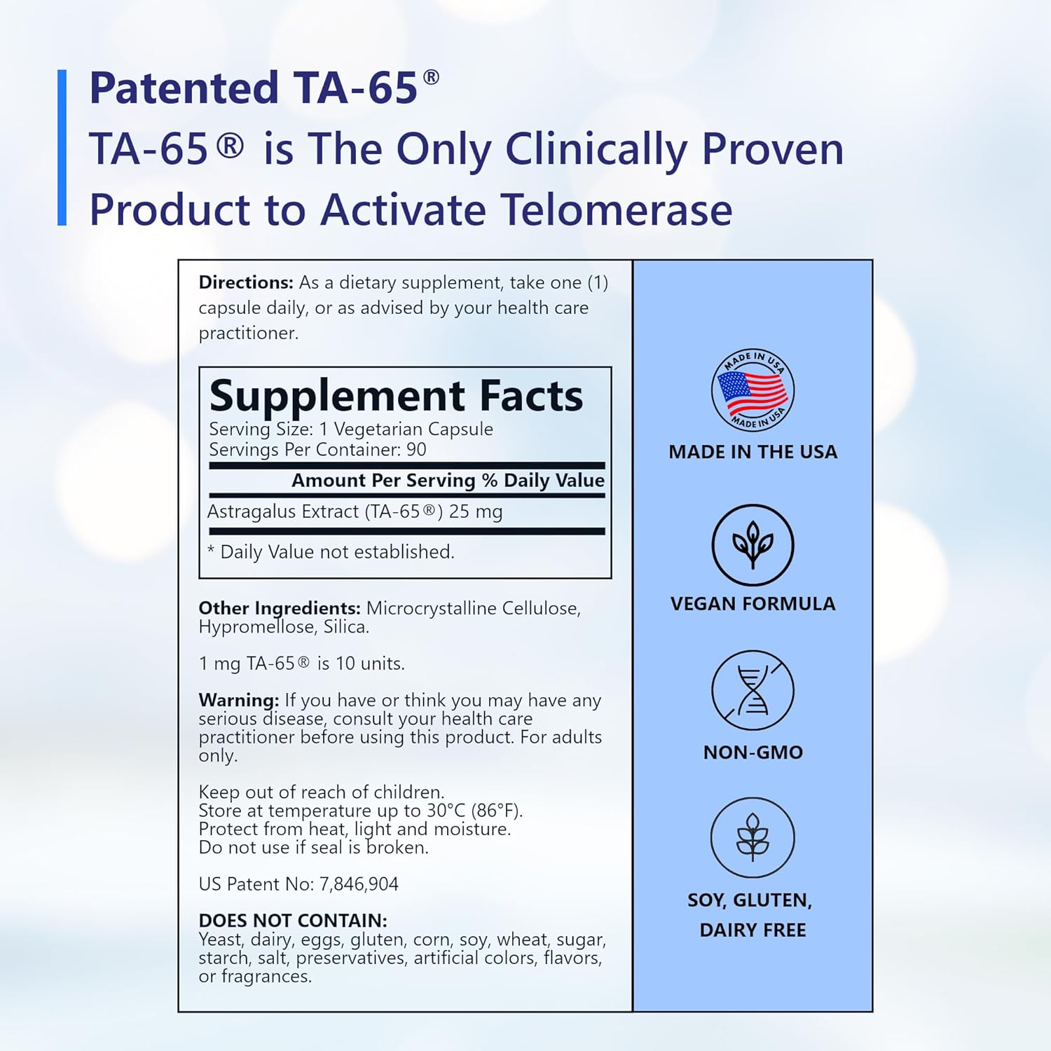T.A. Sciences TA-65 Telomere Activation 90 Capsules - Clearance Sale