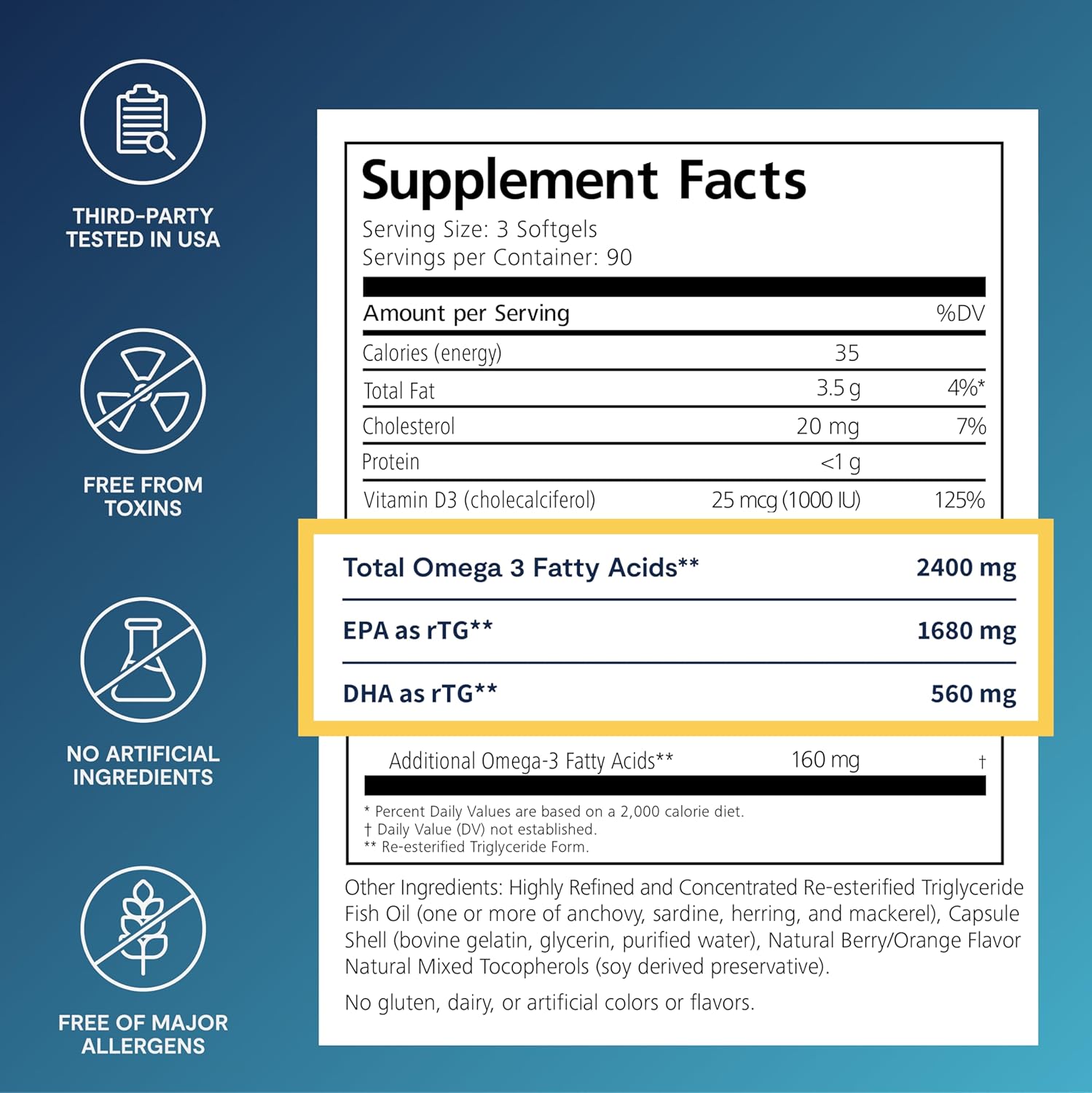 De3 Dry Eye Omega Benefits 3-Month Supply - Clearance Sale