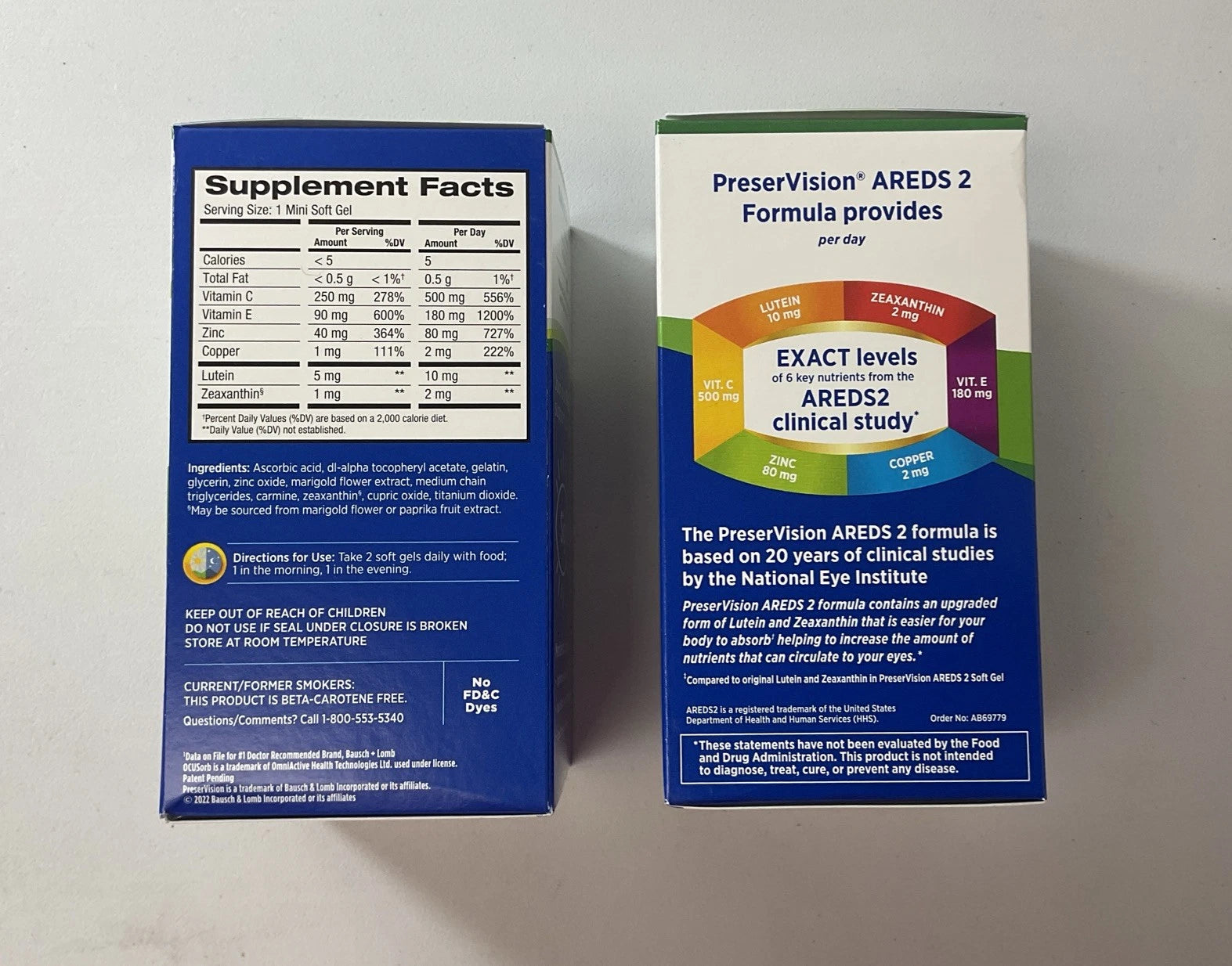 PreserVision AREDS 2 Formula - Pack of 2 - 210 count Soft Gels EXP 08/2027 - Clearance Sale