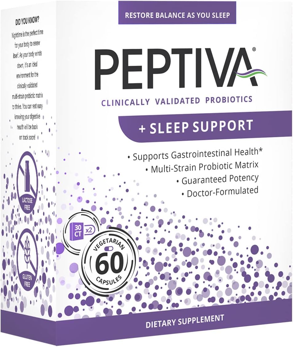 Peptiva 26 Billion CFU Probiotic and Sleep Support - 60 Count - Clearance Sale