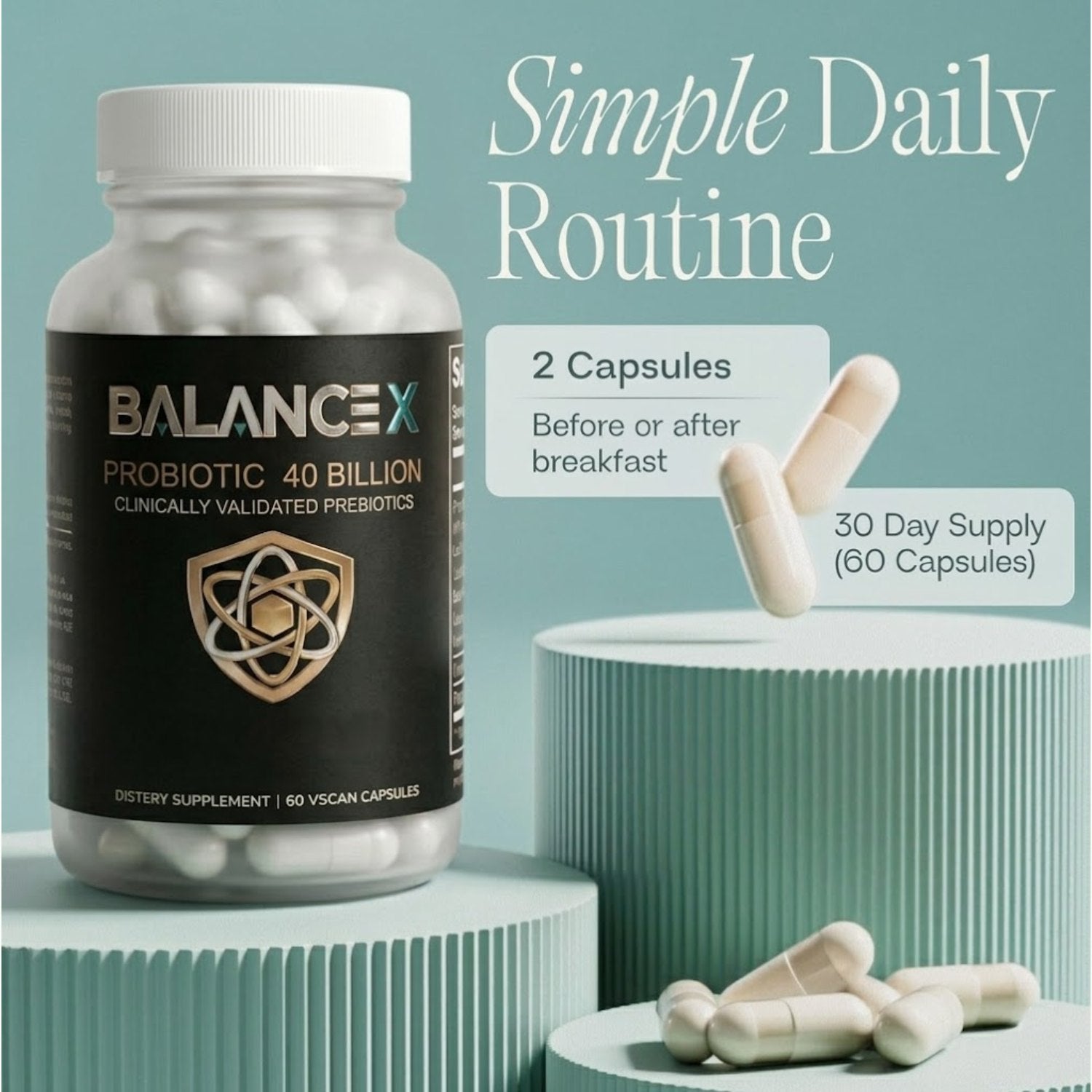 Balanced 40 Billion Probiotics Gut Support and Bloating Relief, Constipation - Clearance Sale / Similar to Bioma