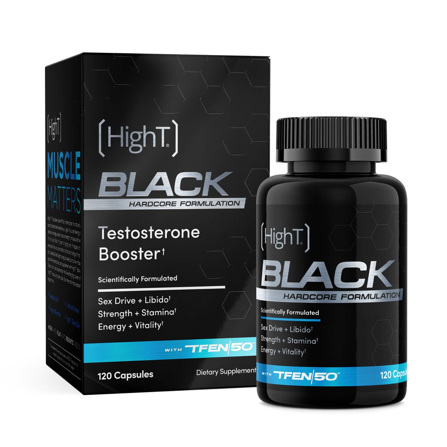 High T Black - Best All Natural Testosterone Booster - Energy Booster 120 ct - Clearance Sale