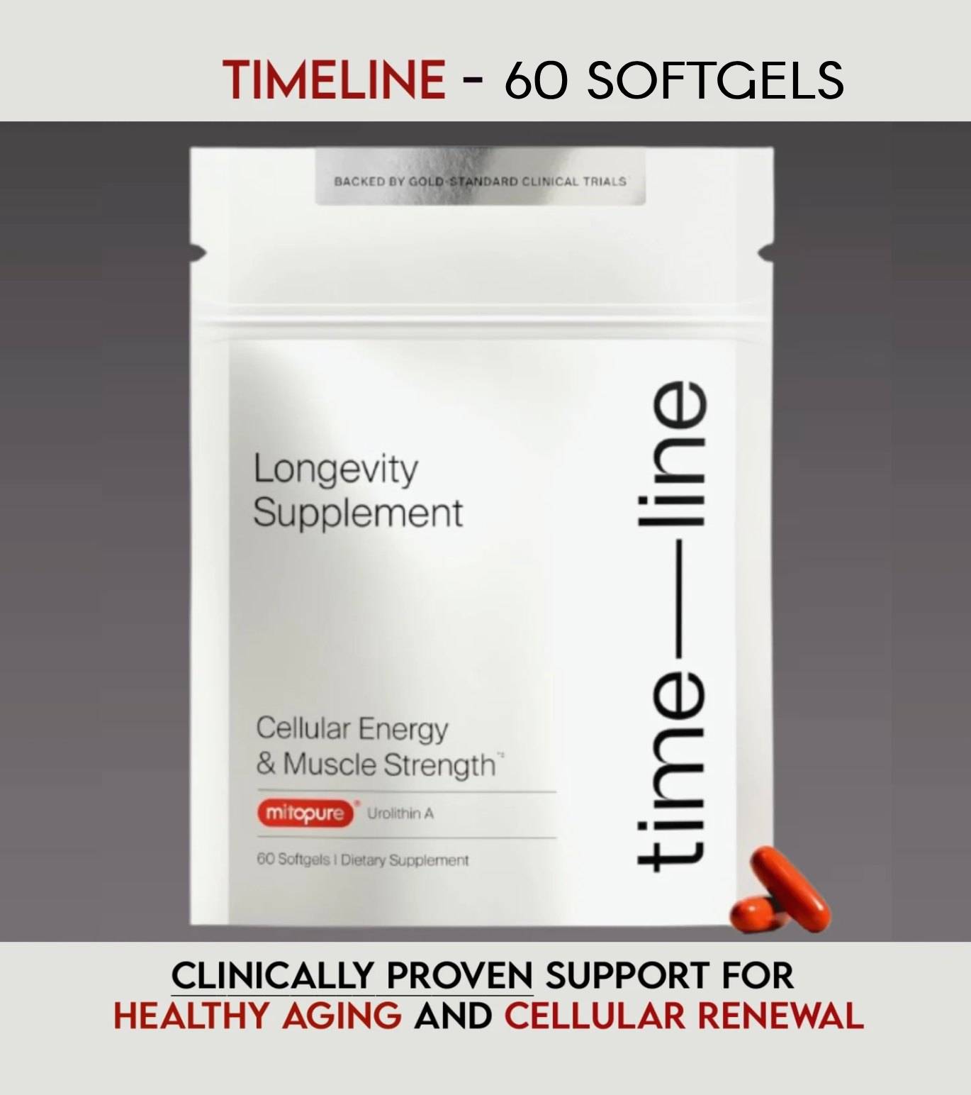 Timeline Mitopure Urolithin A Formula | 60 Softgels - Clearance Sale